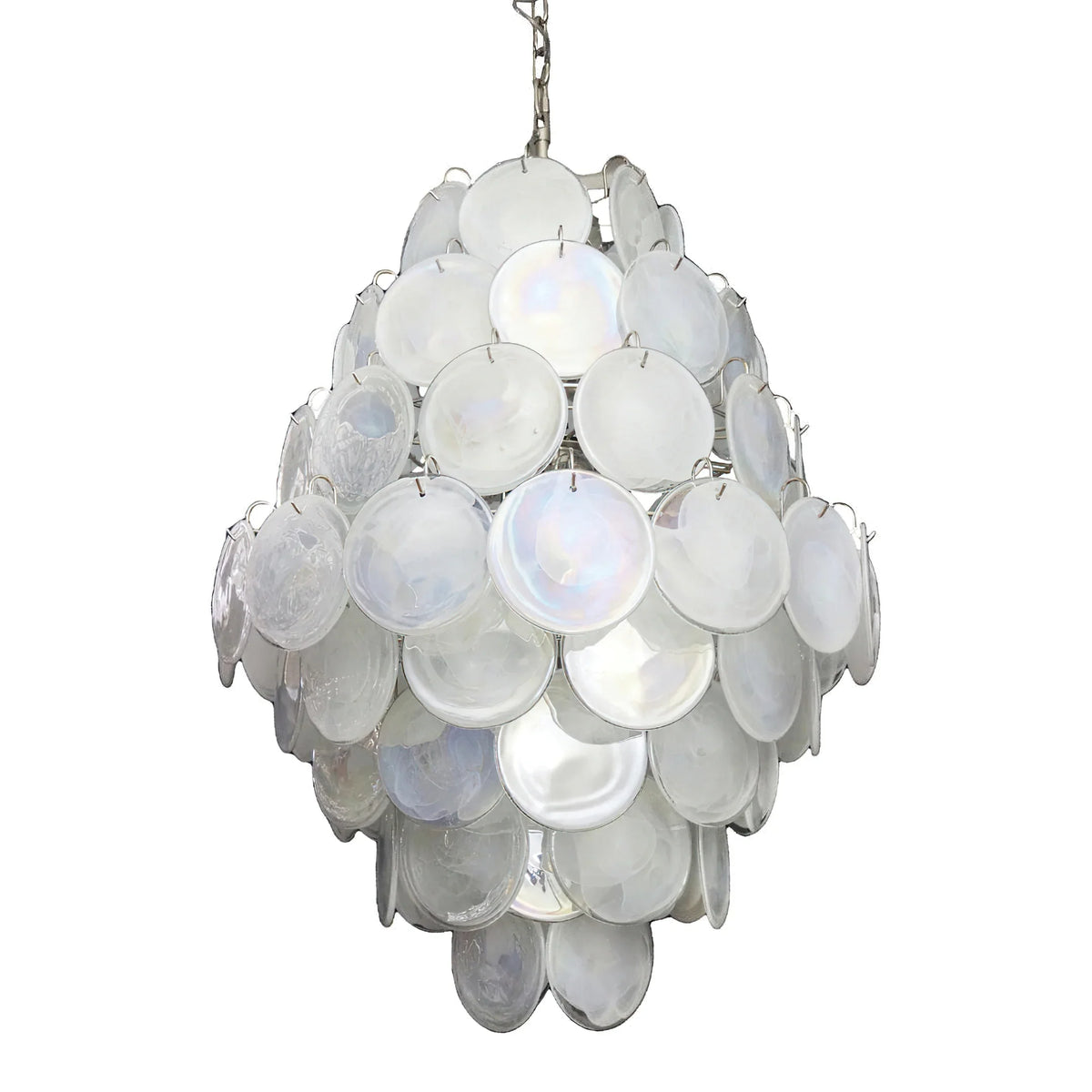 Vintage White Discs Chandelie - view 22 | Metavaya