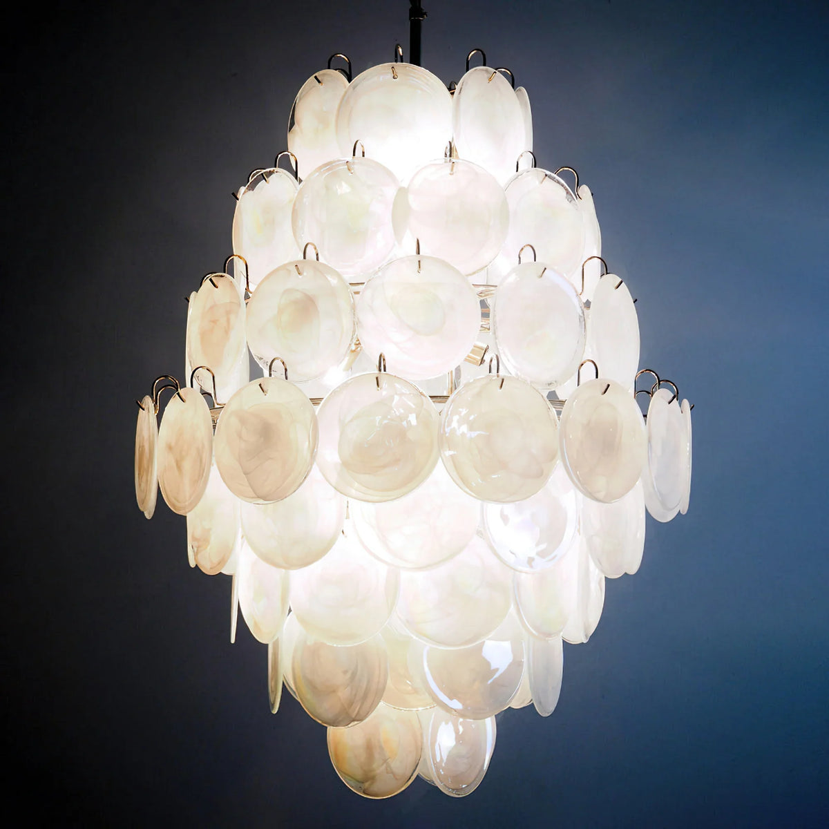 Vintage White Discs Chandelie - view 14 | Metavaya