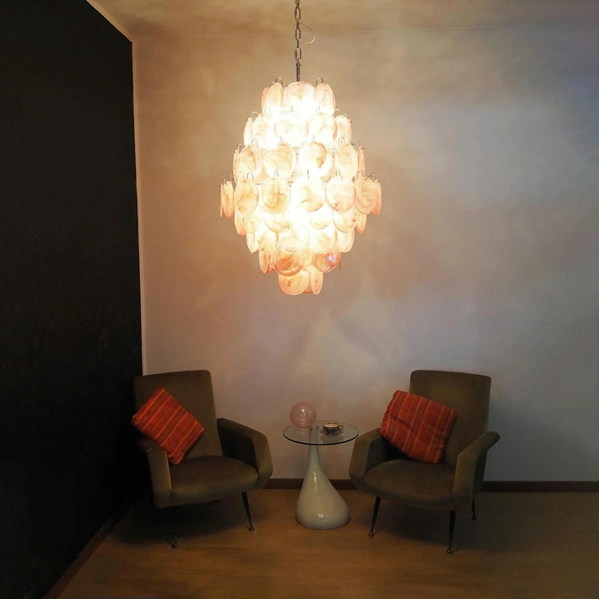 Vintage White Discs Chandelie - view 13 | Metavaya