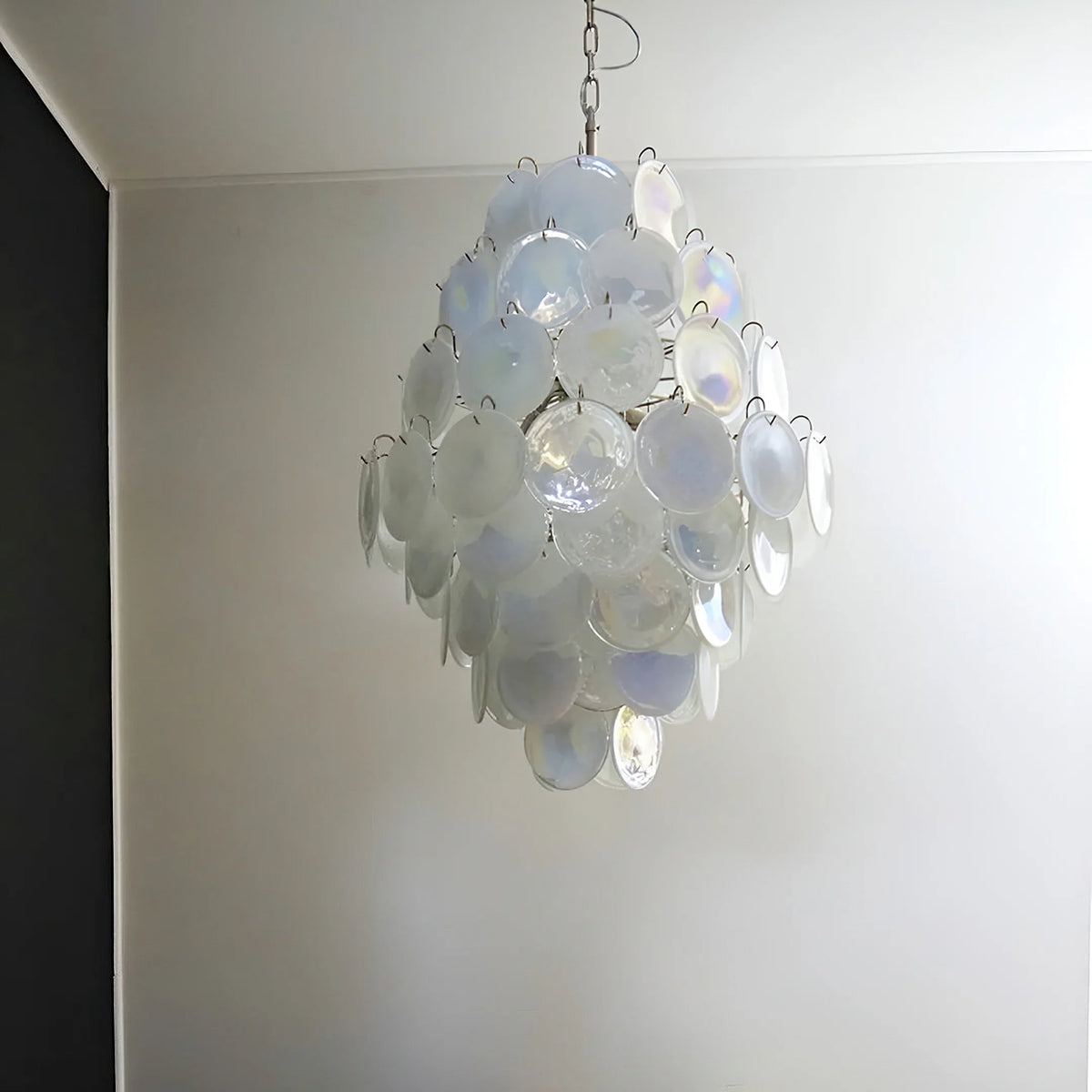 Vintage White Discs Chandelie - view 8 | Metavaya