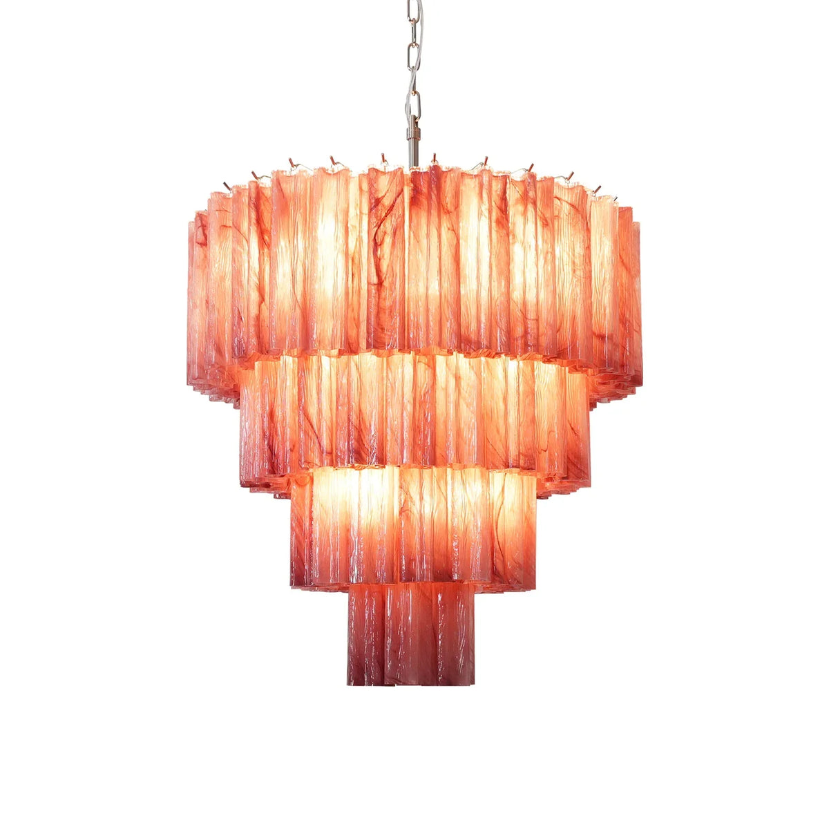 Red Glass Tubes Chandelier | Metavaya