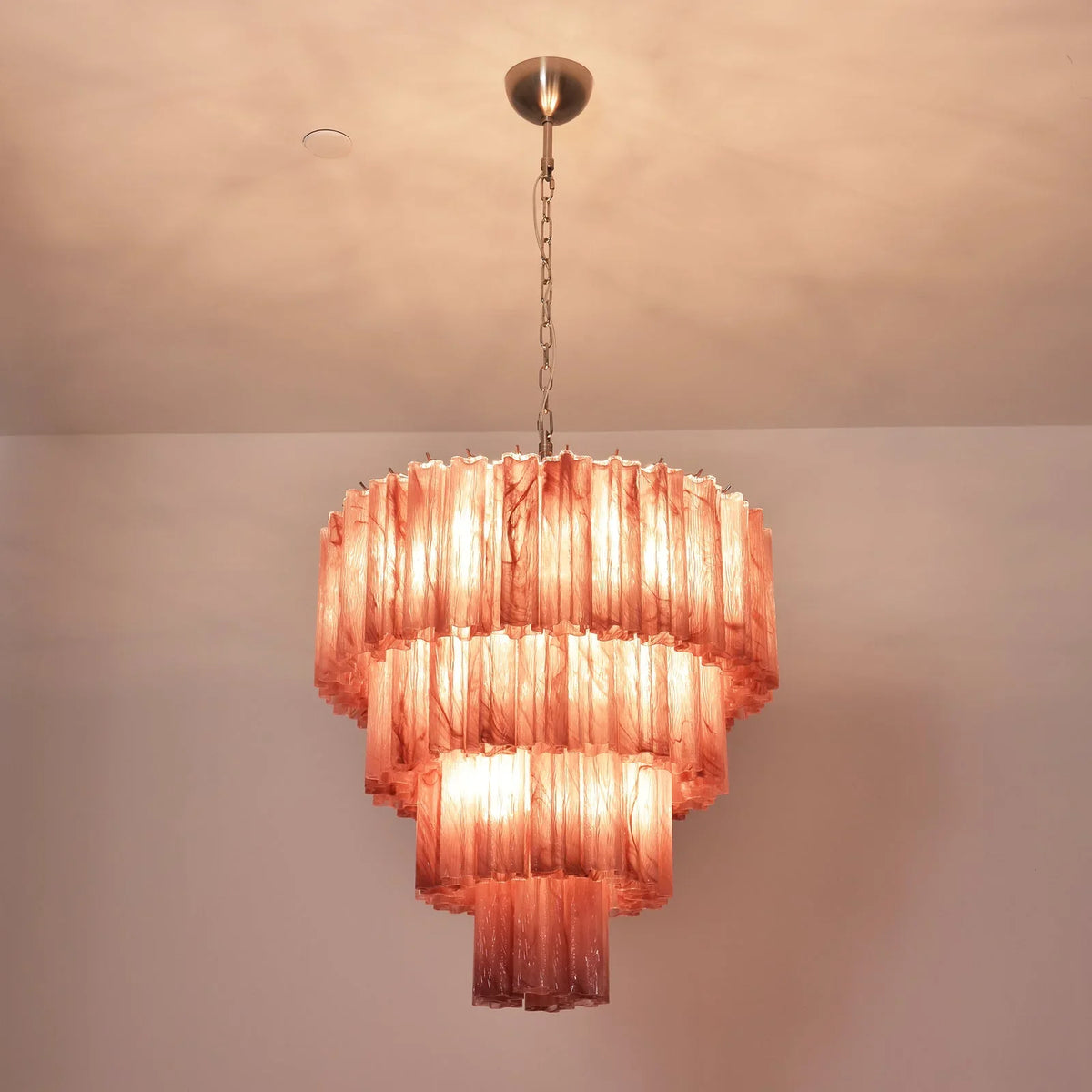 Red Glass Tubes Chandelier - view 6 | Metavaya