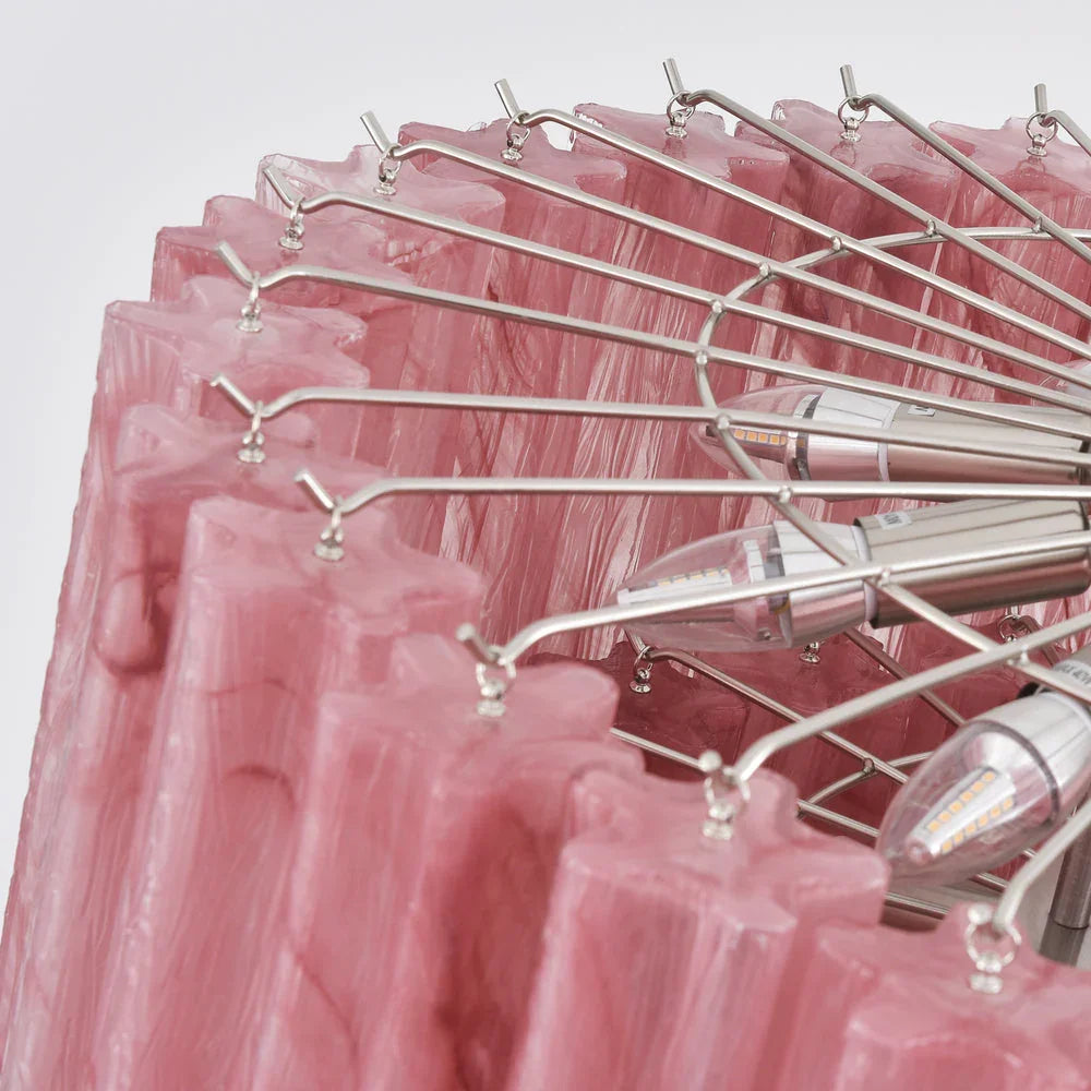 Red Glass Tubes Chandelier - view 8 | Metavaya