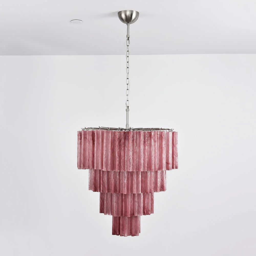 Red Glass Tubes Chandelier - view 11 | Metavaya