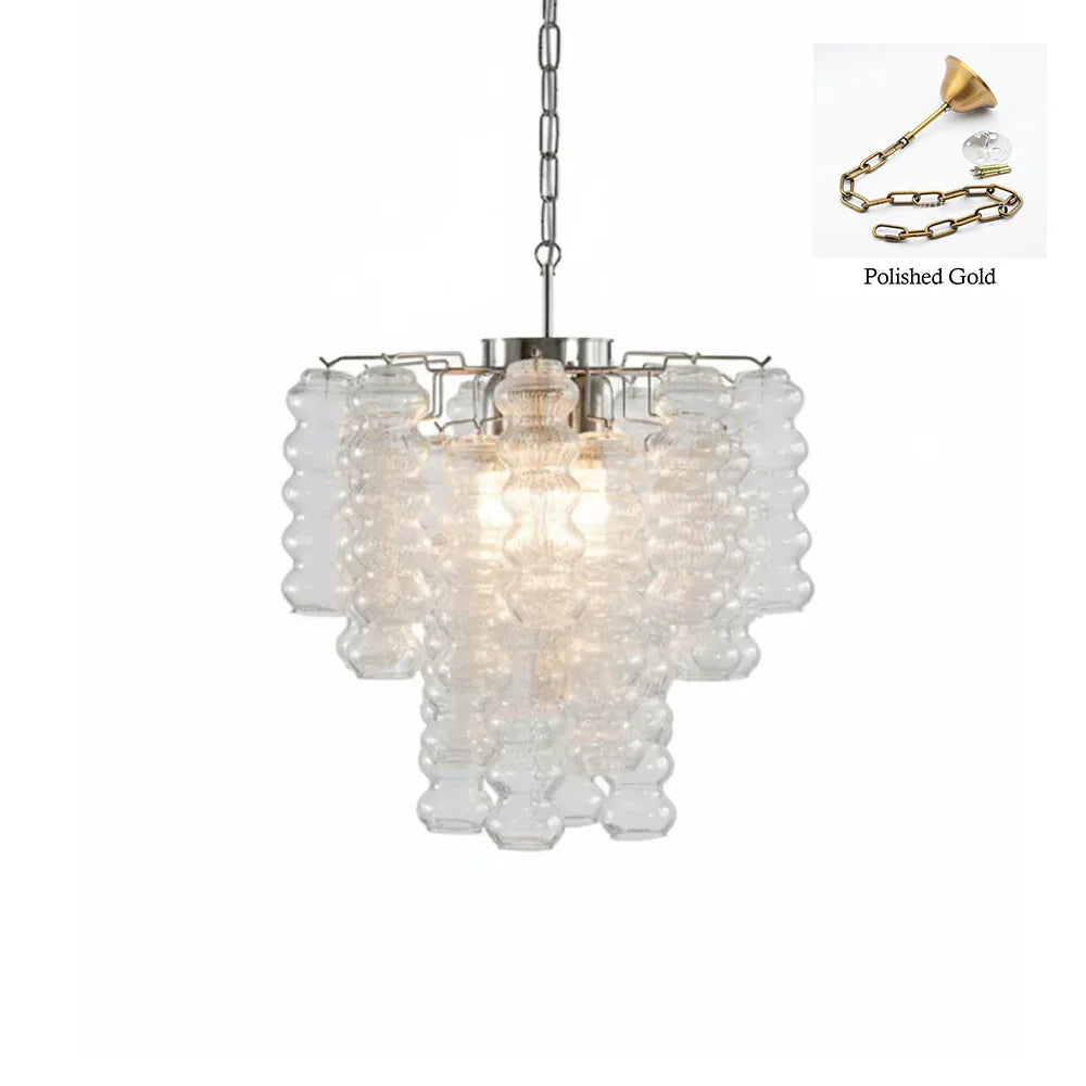 Ripple Glass Tube Chandelier - view 12 | Metavaya