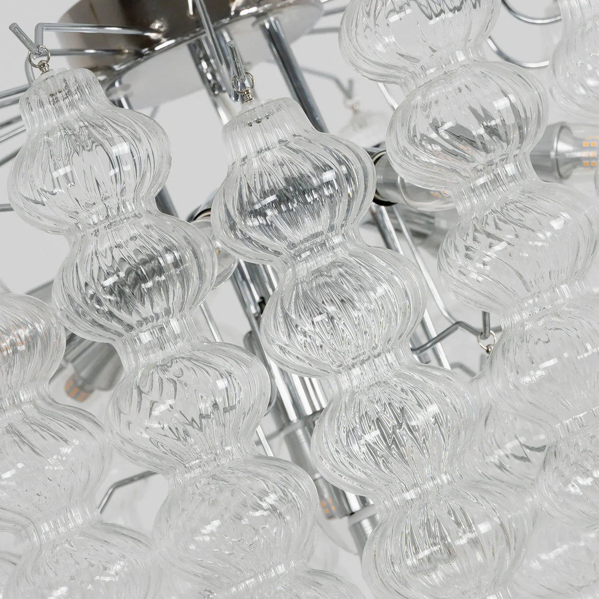 Ripple Glass Tube Chandelier - view 8 | Metavaya