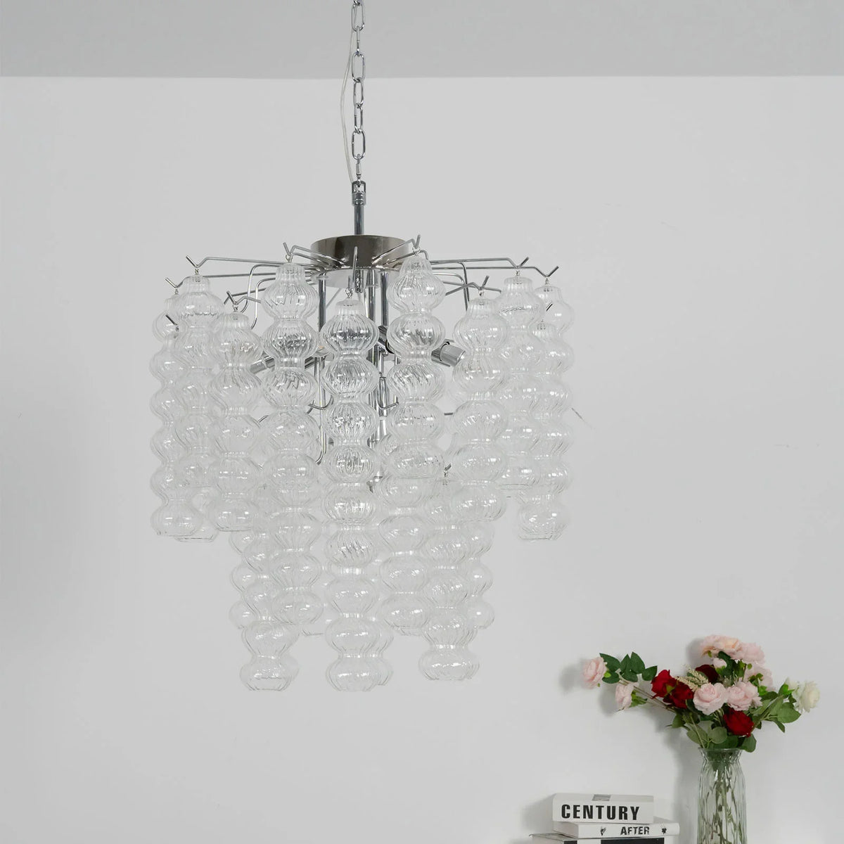 Ripple Glass Tube Chandelier - view 5 | Metavaya
