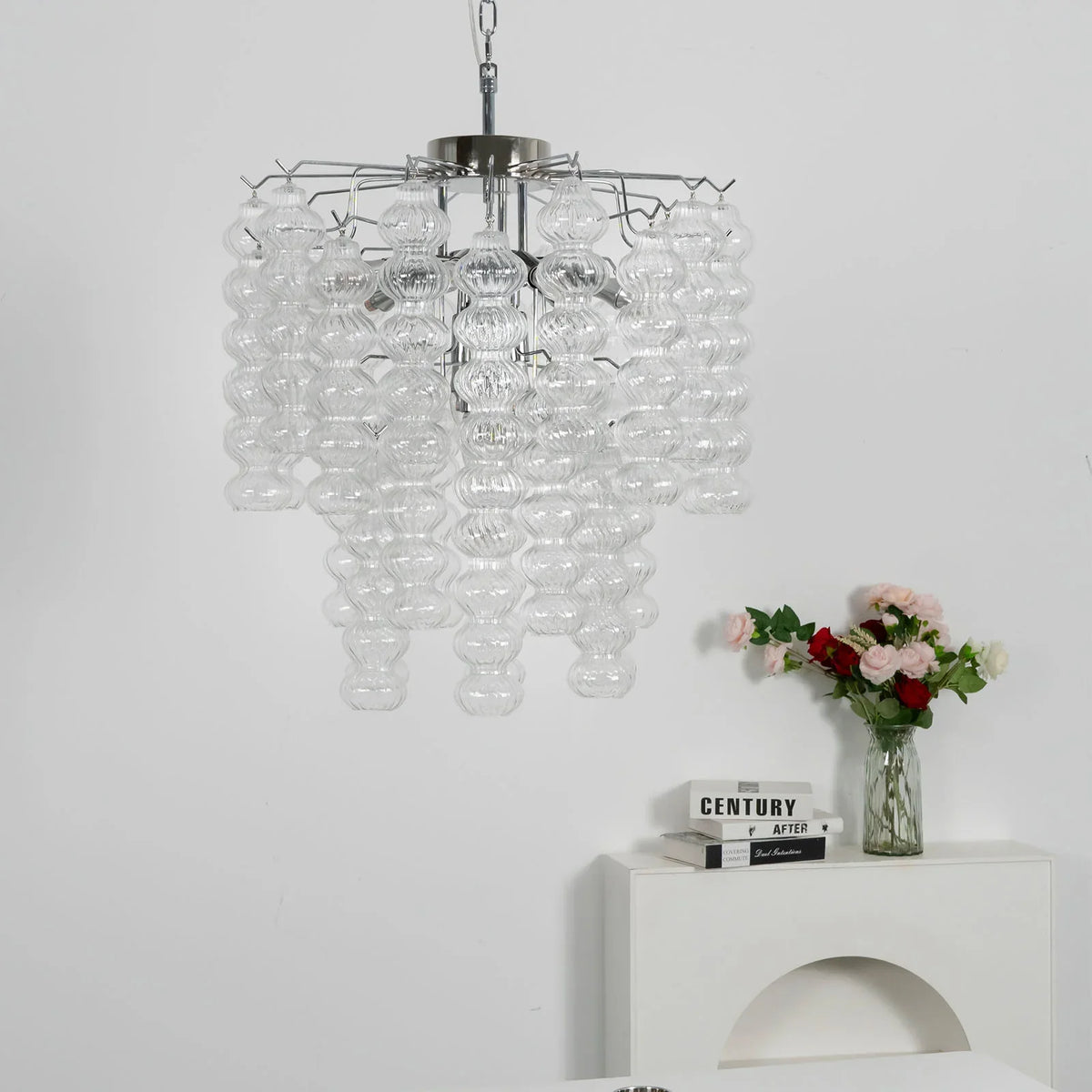 Ripple Glass Tube Chandelier - view 6 | Metavaya