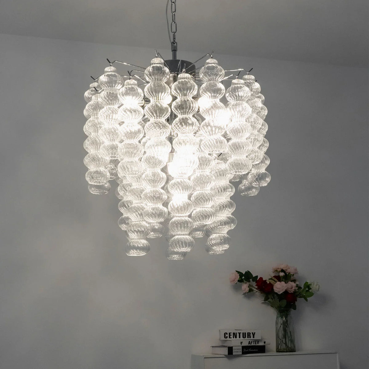 Ripple Glass Tube Chandelier - view 3 | Metavaya