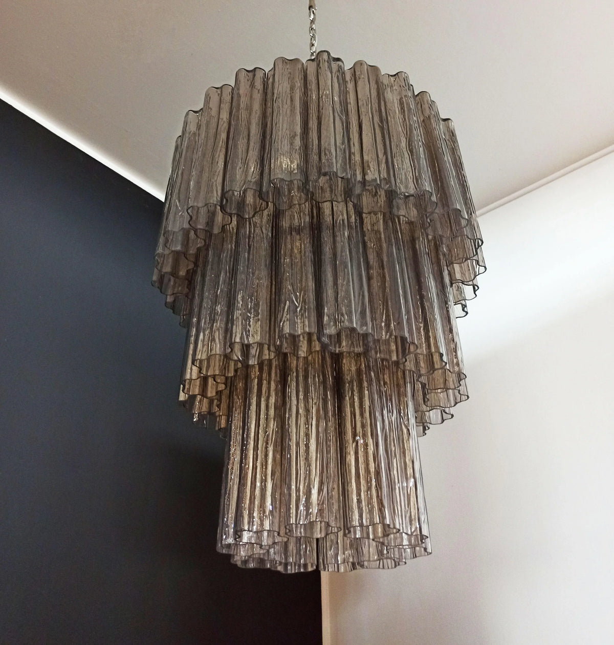 Smoked Tubes Chandelier - view 17 | Metavaya