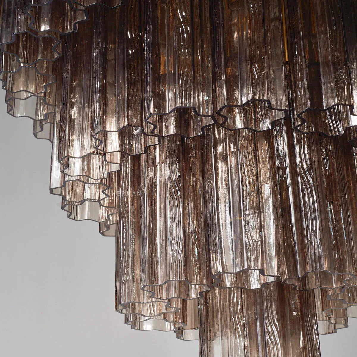 Smoked Tubes Chandelier - view 3 | Metavaya