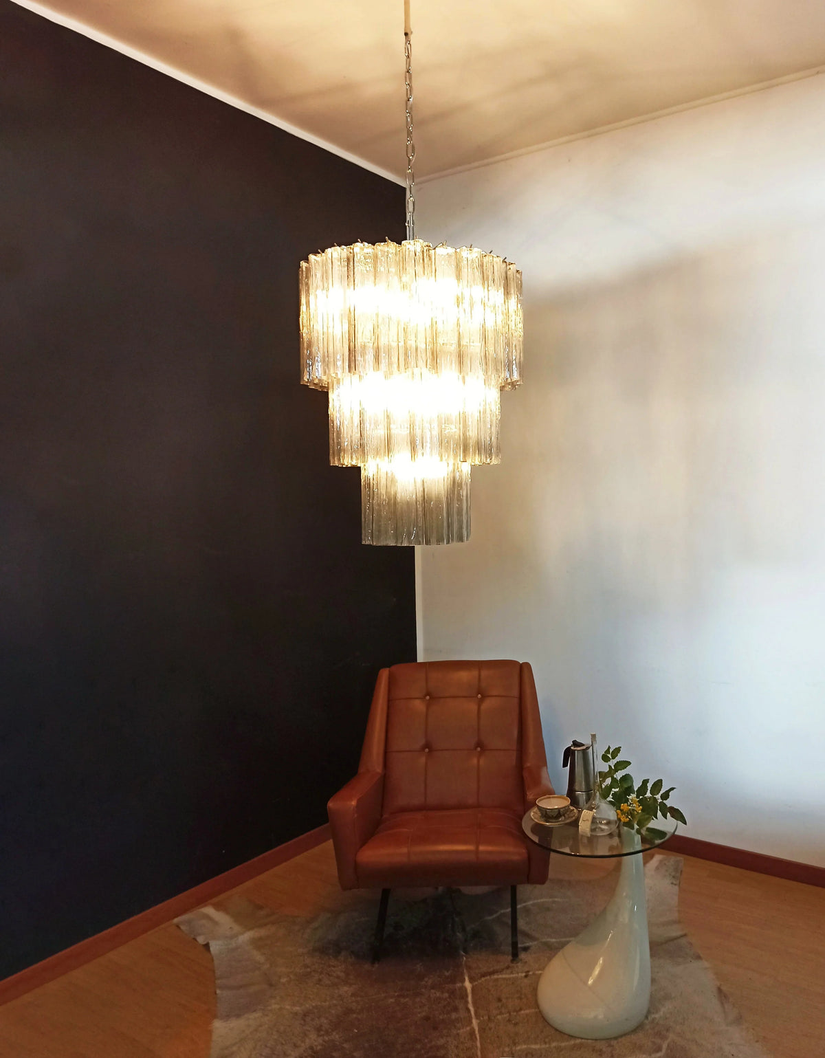 Smoked Tubes Chandelier - view 4 | Metavaya