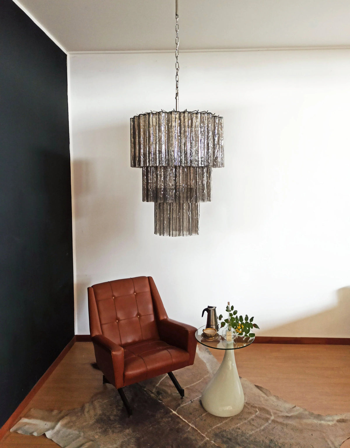 Smoked Tubes Chandelier - view 6 | Metavaya