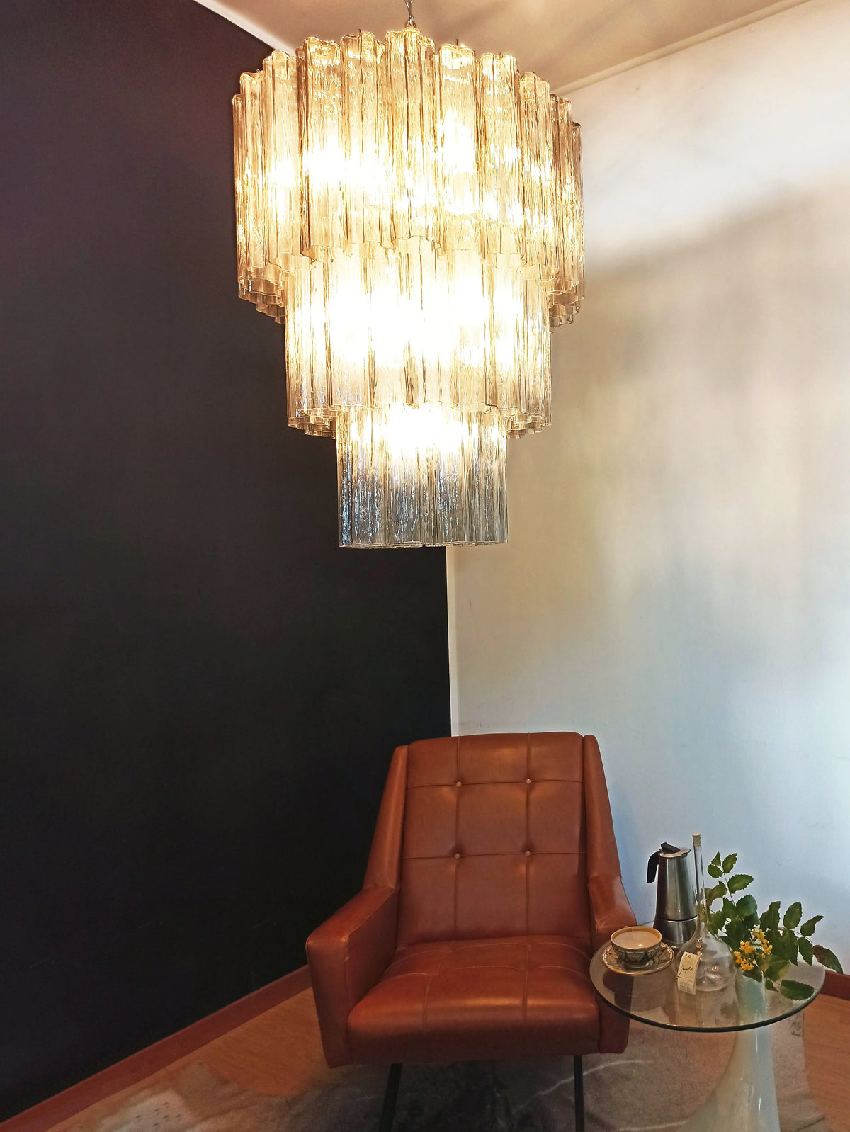 Smoked Tubes Chandelier - view 7 | Metavaya