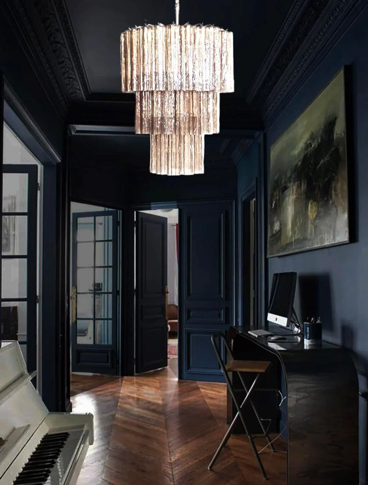 Smoked Tubes Chandelier - view 8 | Metavaya
