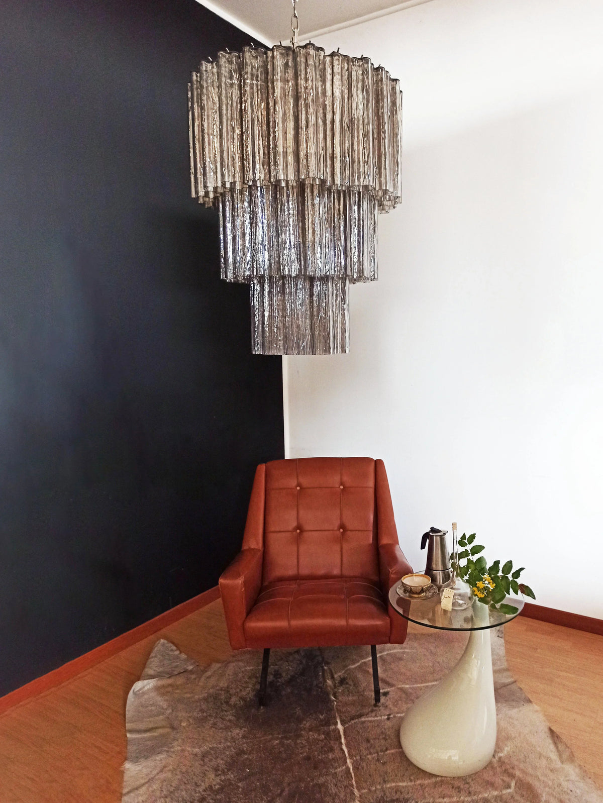 Smoked Tubes Chandelier - view 9 | Metavaya