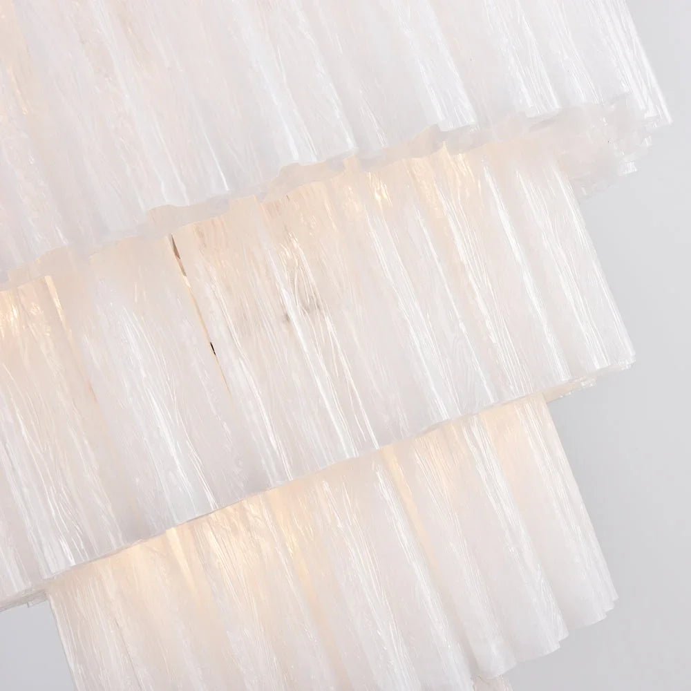 White Glass Tubes Chandelier - view 16 | Metavaya