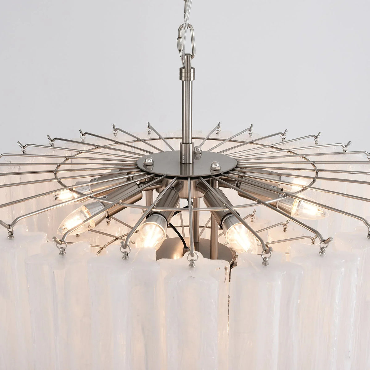White Glass Tubes Chandelier - view 21 | Metavaya