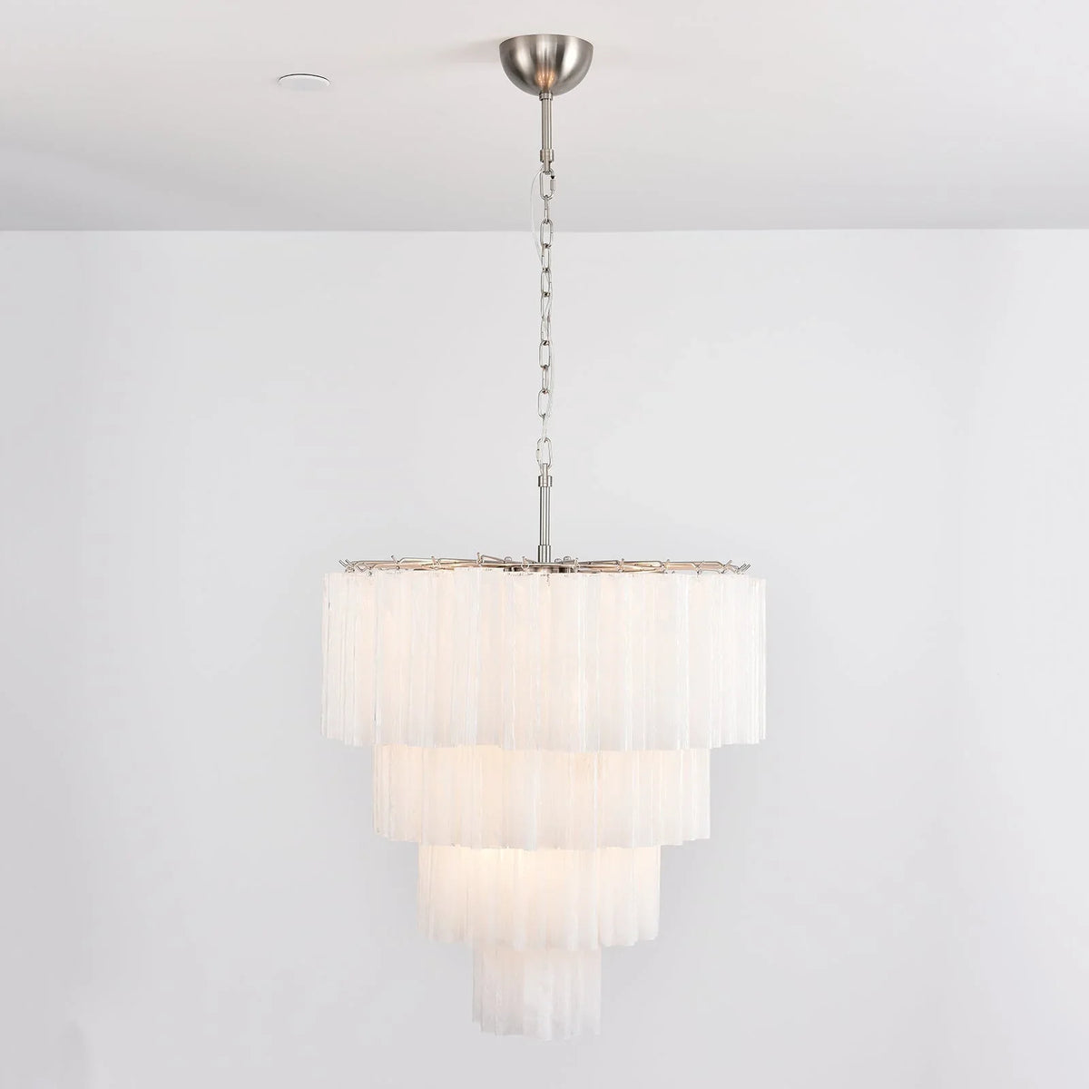 White Glass Tubes Chandelier - view 9 | Metavaya