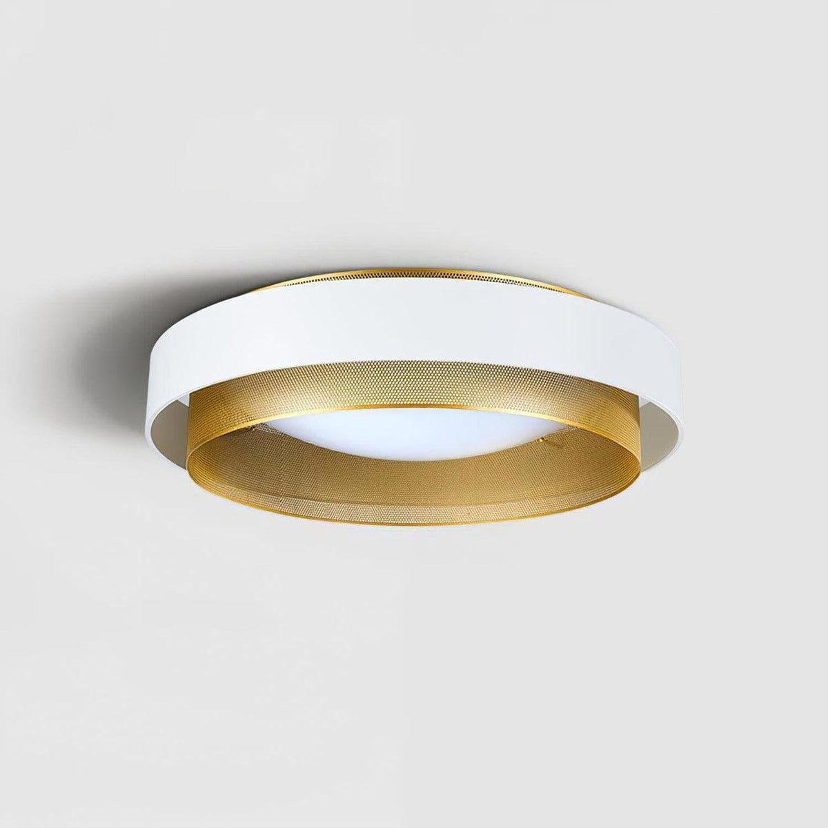 Metavaya Ceiling light Dia 38cm x H 15cm / ∅ 15″ x H 5.9″ / Gold+White / Warm Light Nolan Ceiling Light 6938617813369 M2023110804-1