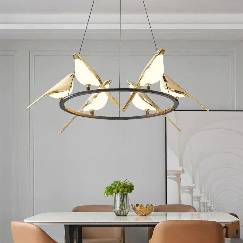 Metavaya Chandelier 6 heads Size: Dia 80cm x H 150cm / ∅31.5″ x H 59.1″ / Golden / Warm Light Nomi Chandelier 662668848884 M2023122806-2 Nomi Chandelier|Nomi series lighting