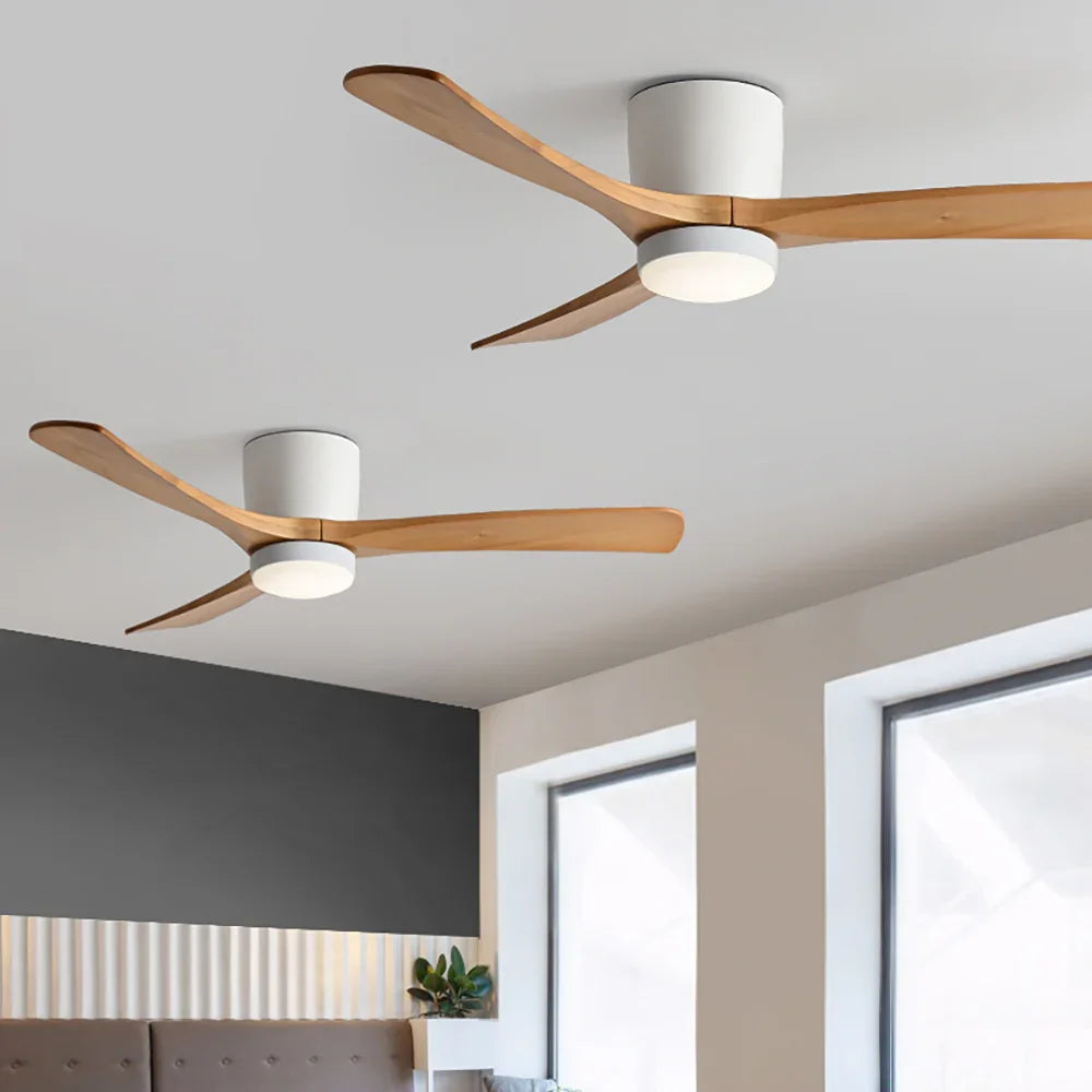 Nordic Wood Blade Ceiling Fan Light - view 12 | Metavaya
