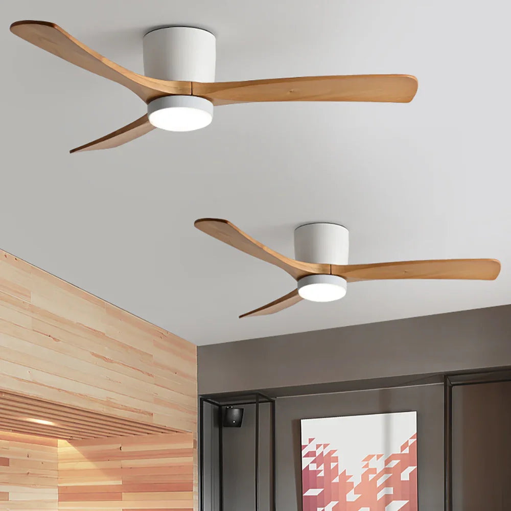 Nordic Wood Blade Ceiling Fan Light - view 8 | Metavaya