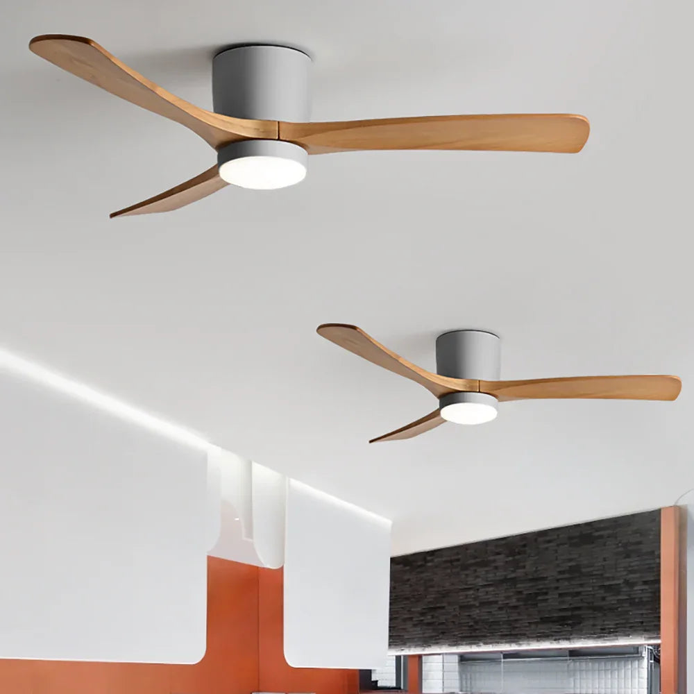 Nordic Wood Blade Ceiling Fan Light - view 4 | Metavaya