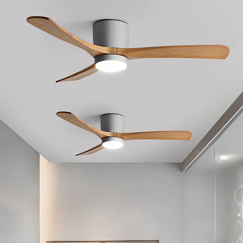 Nordic Wood Blade Ceiling Fan Light - view 9 | Metavaya