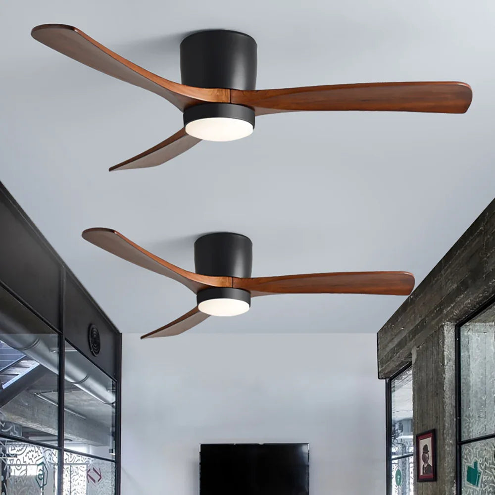 Nordic Wood Blade Ceiling Fan Light - view 11 | Metavaya