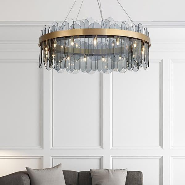 Metavaya Chandelier Patina Gold Ring Chandelier