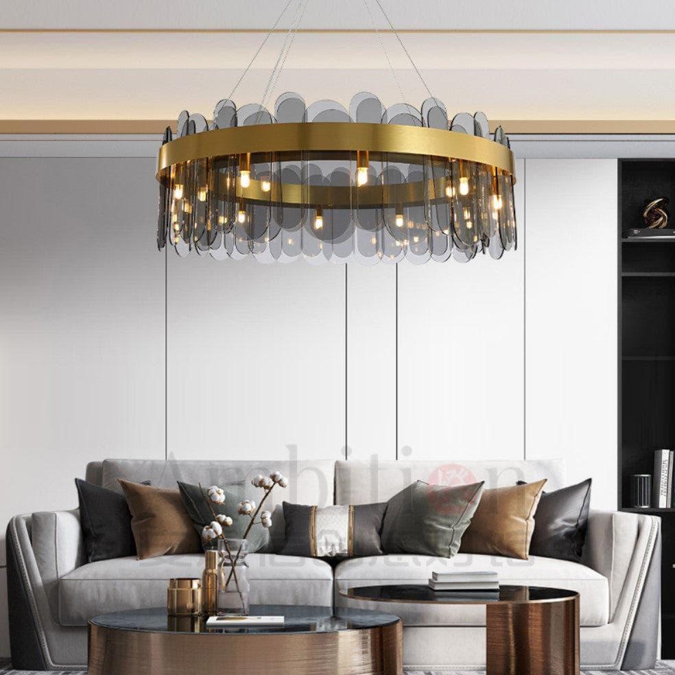 Metavaya Chandelier Patina Gold Ring Chandelier