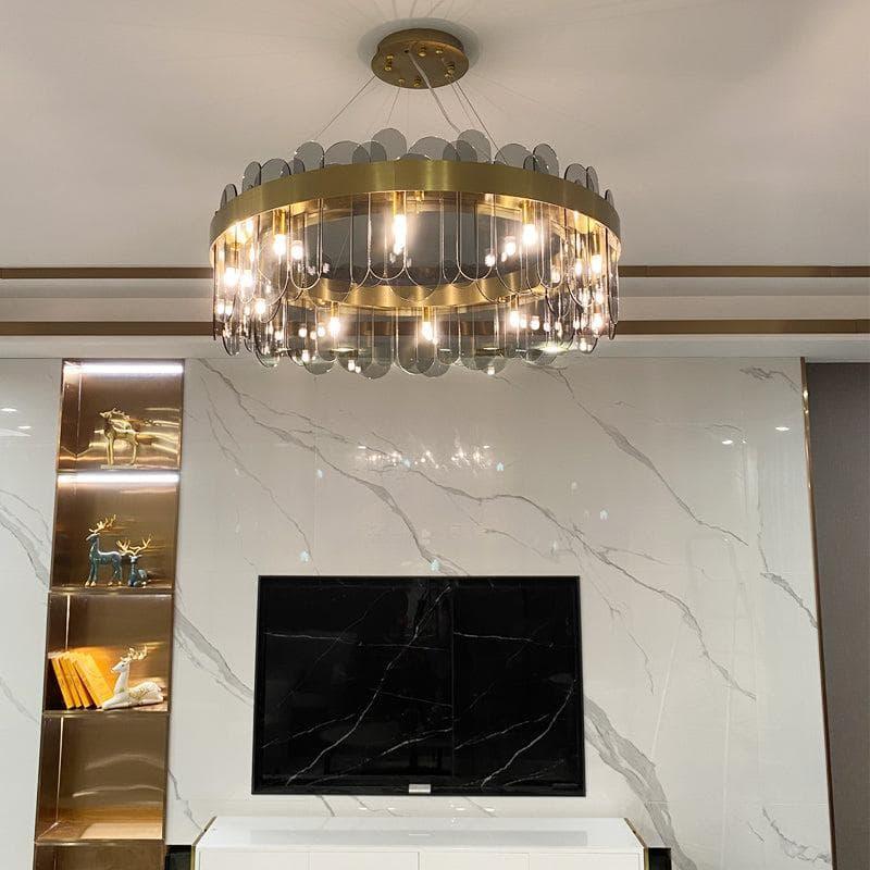 Metavaya Chandelier Patina Gold Ring Chandelier