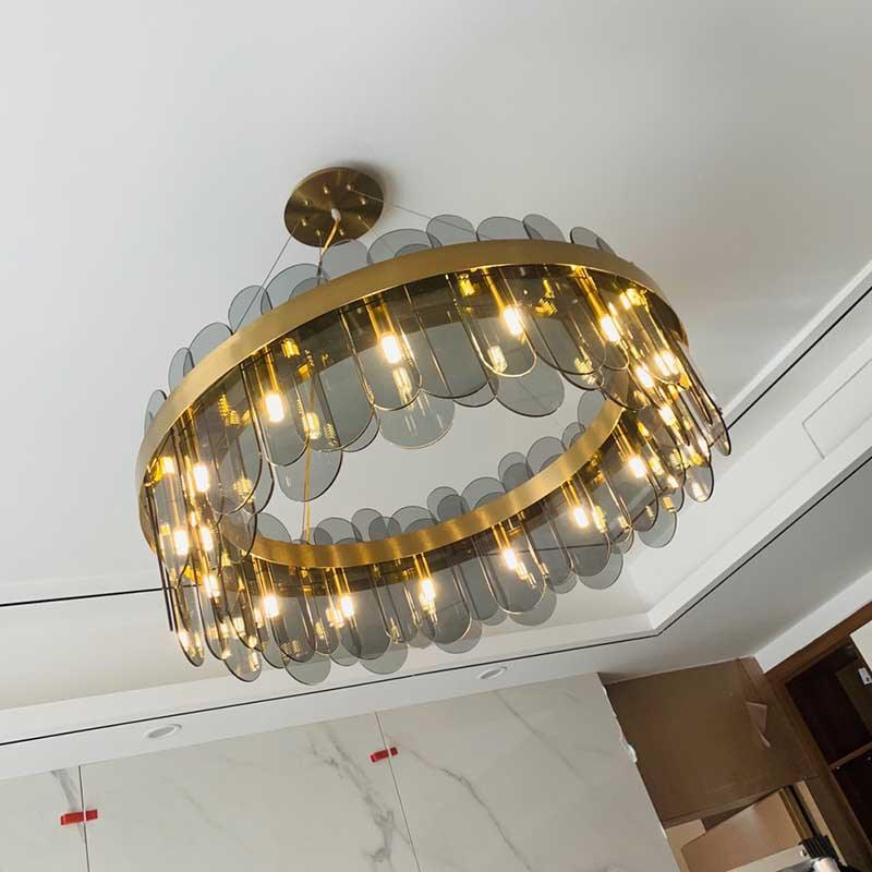 Metavaya Chandelier Patina Gold Ring Chandelier