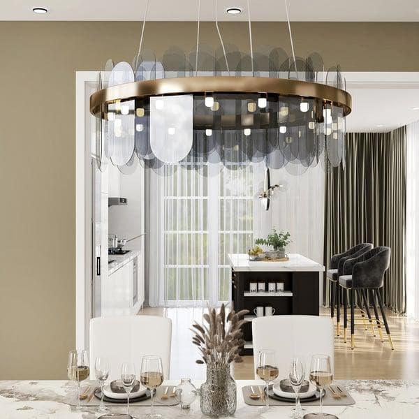 Metavaya Chandelier Patina Gold Ring Chandelier