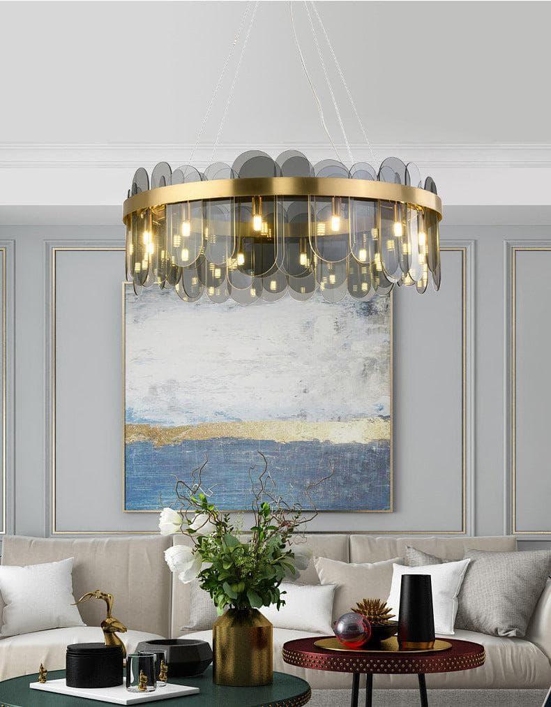 Metavaya Chandelier Patina Gold Ring Chandelier