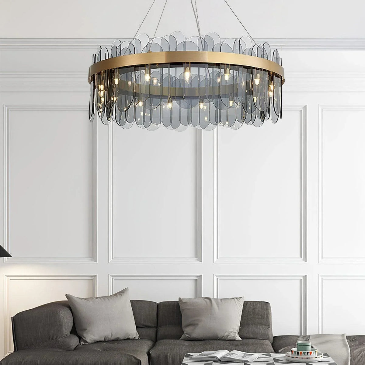 Metavaya Chandelier Patina Gold Ring Chandelier