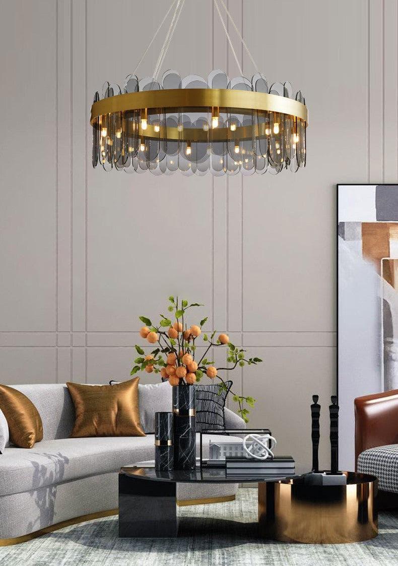 Metavaya Chandelier Patina Gold Ring Chandelier
