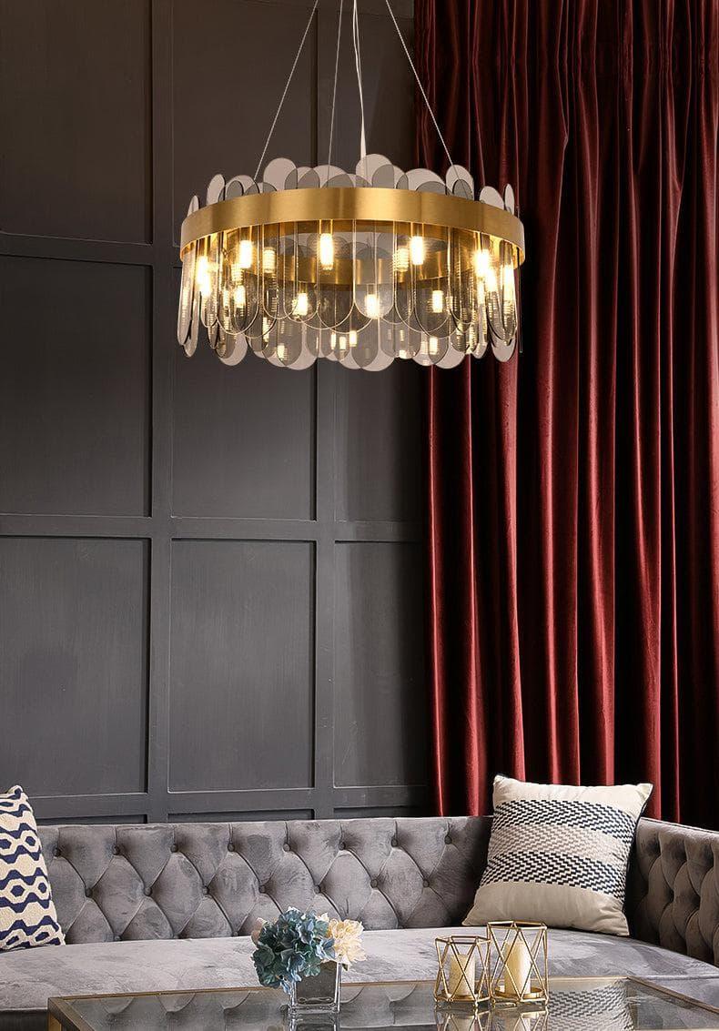 Metavaya Chandelier Patina Gold Ring Chandelier