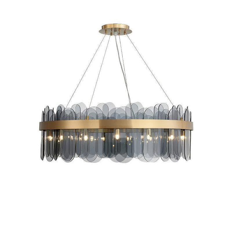 Metavaya Chandelier Dia 80cm x H 28cm / ∅ 31.5″ x H 11.1″ / Smoke Grey Patina Gold Ring Chandelier 6938617790554 M2023101304-3