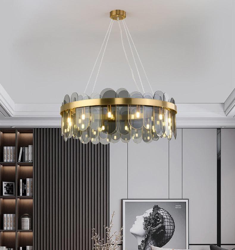 Metavaya Chandelier Patina Gold Ring Chandelier