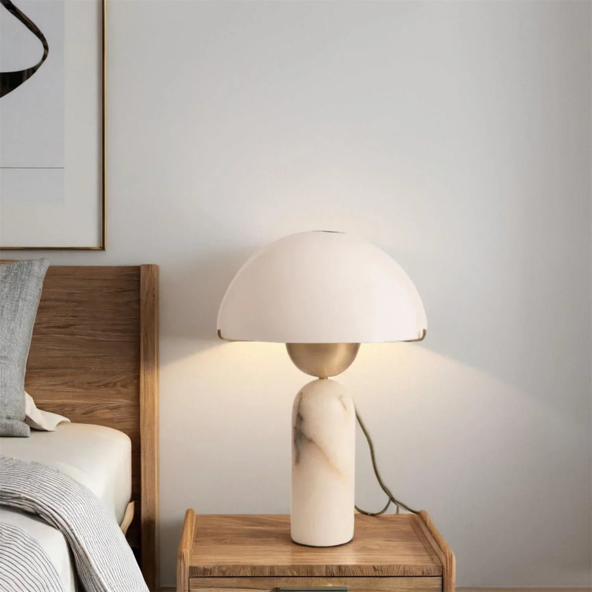 Peono Alabaster Dome Table Lamp - view 7 | Metavaya