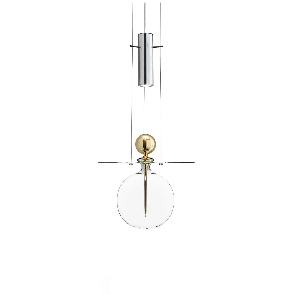 Metavaya Pendant Lamp Dia 25cm x H 65.5cm / ∅ 9.8″ x H 25.8″ / Black + Gold Perfume Sphere Pendant Lamp 6938617816568 M2023112503-1
