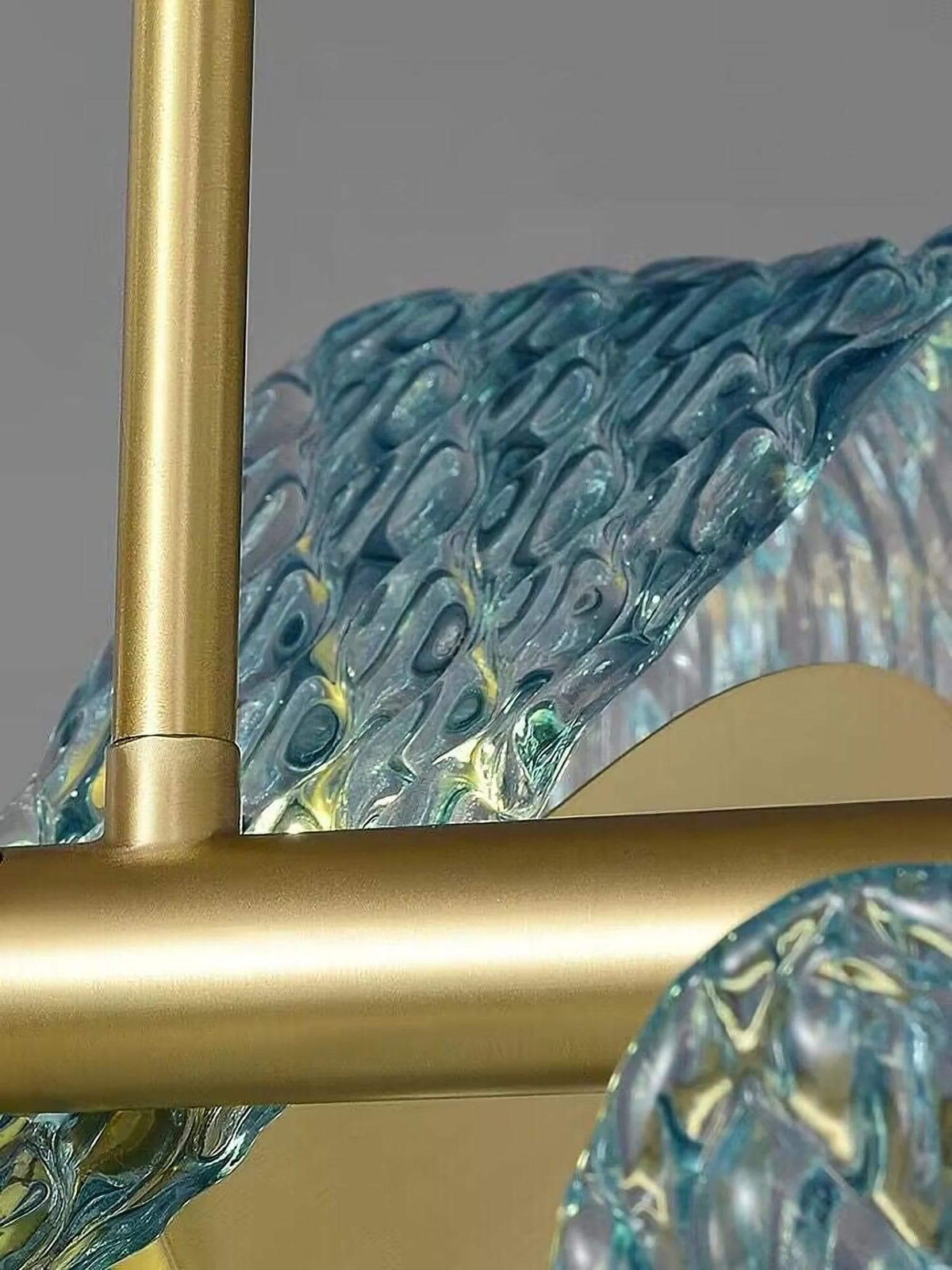 Metavaya Chandelier Petal Blue Glass Chandelier Brass Petal Blue Glass Chandelier