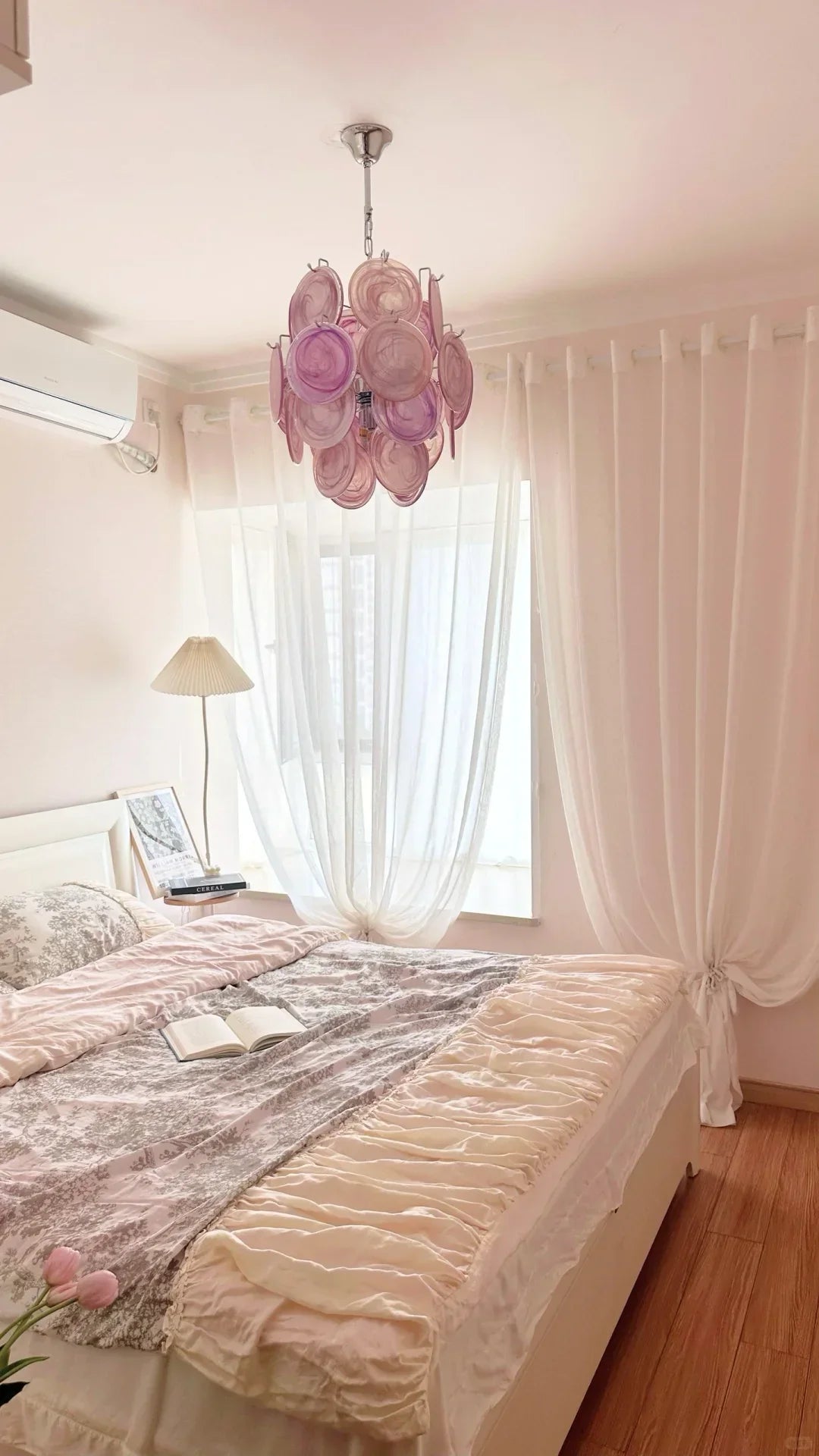 Pink Murano Disc Glass Chandelier - view 19 | Metavaya