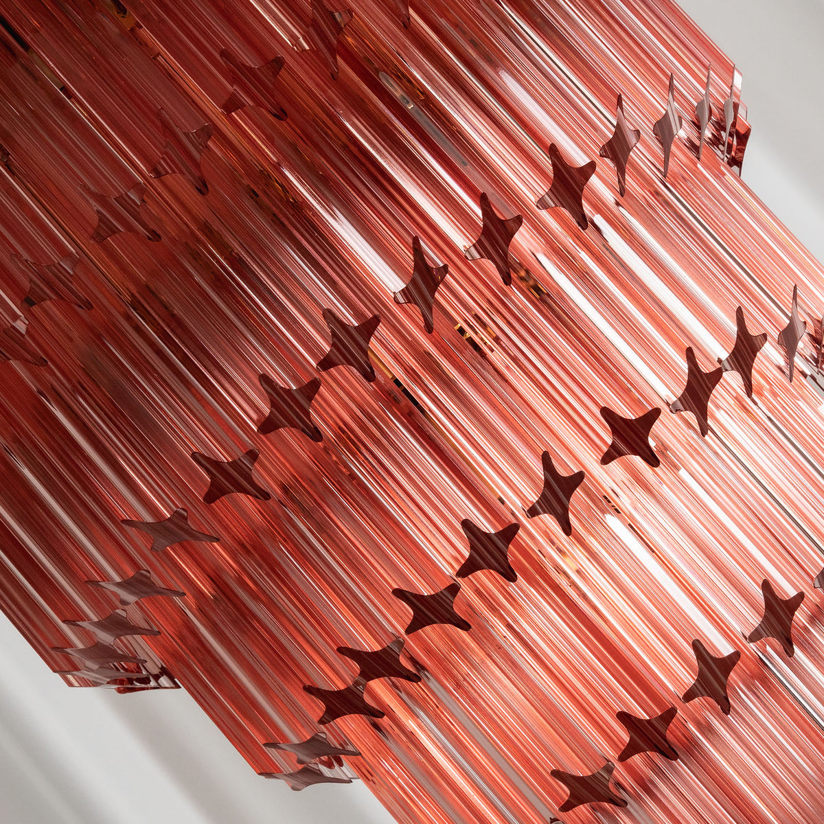 Pink Glass Tiered Murano Style Chandelier - view 14 | Metavaya