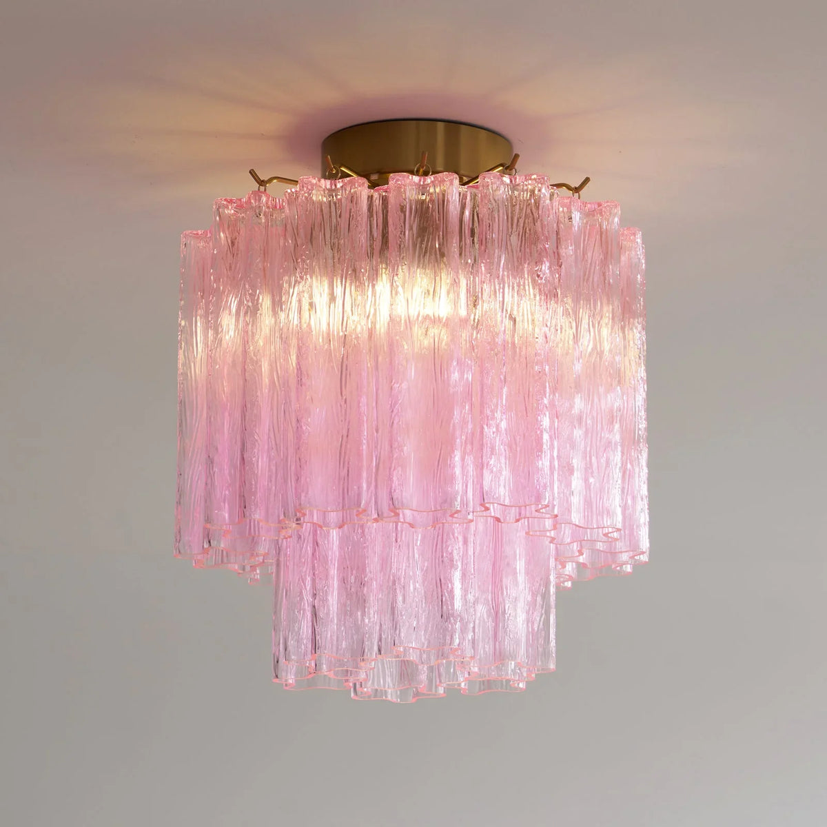 Pink Glass Tubes Ceiling Lamp - view 12 | Metavaya