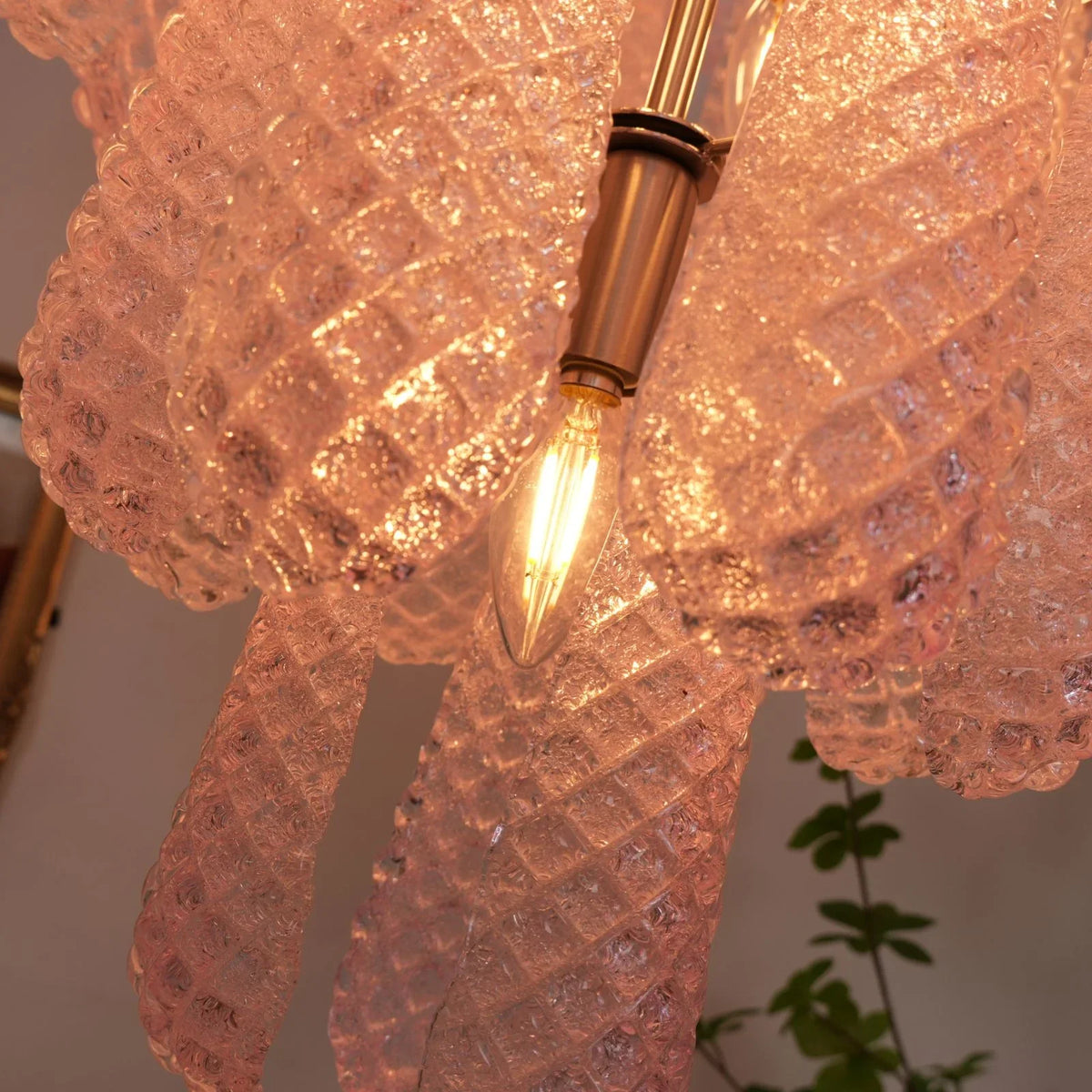 Pink Glass Petals Chandelier - view 28 | Metavaya