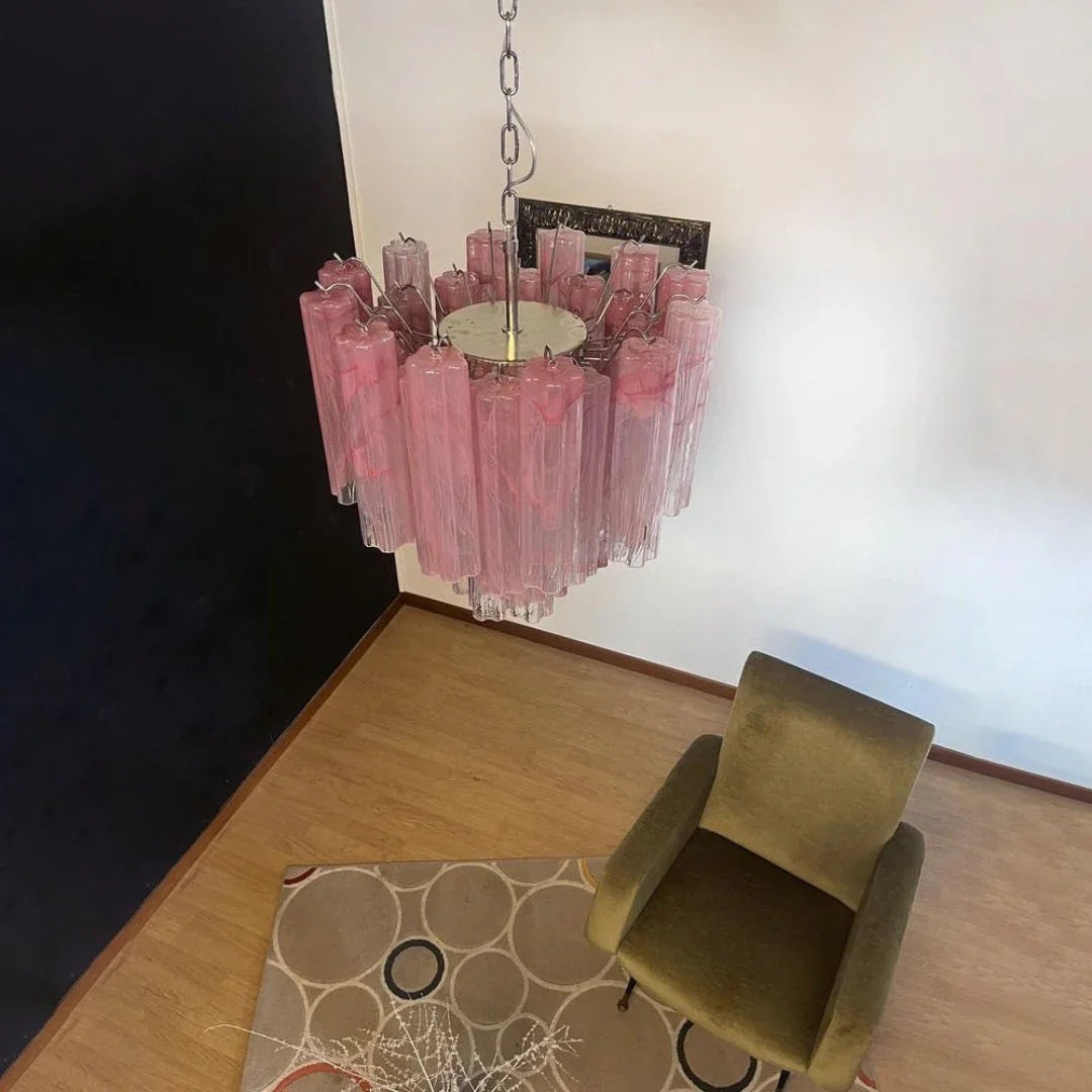 Pink Tubes Chandelier - view 10 | Metavaya