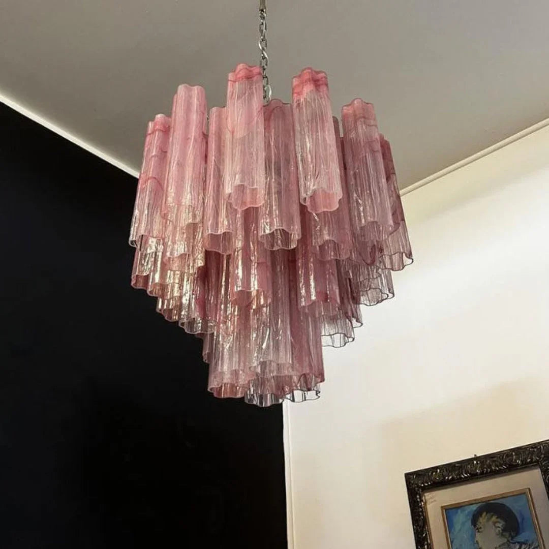 Pink Tubes Chandelier - view 11 | Metavaya